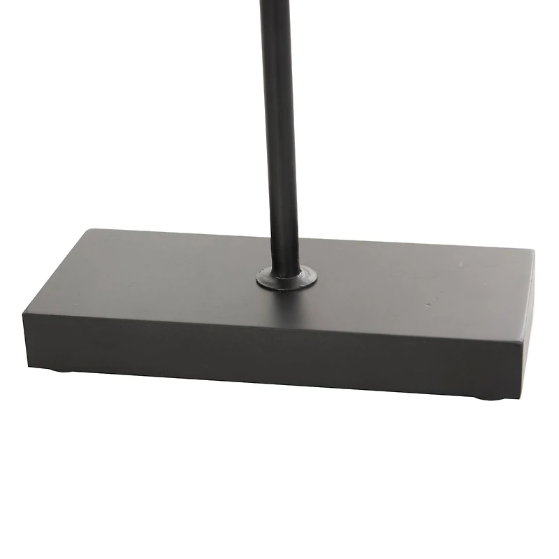 Brown Wood Geometric Beaded Ring Sculpture Set