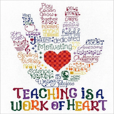 Imaginating Let's Hug A Teacher Counted Cross Stitch Kit