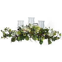 12.5" Hydrangea Triple Candelabrum Centerpiece