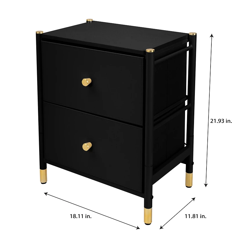 Simplify 2 Drawer Luxury Nightstand