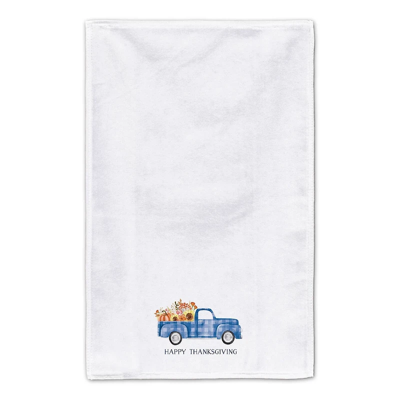 Blue Thanksgiving Truck Tea Towel Set