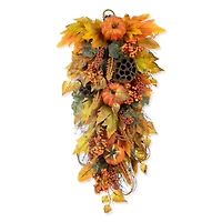 Glitzhome® 25" Fall Pumpkin Leaf Swag