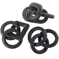 Interlocking Modern Chain Link Marble Sculpture Set