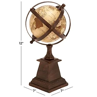 12" Brown Aluminum Industrial Globe