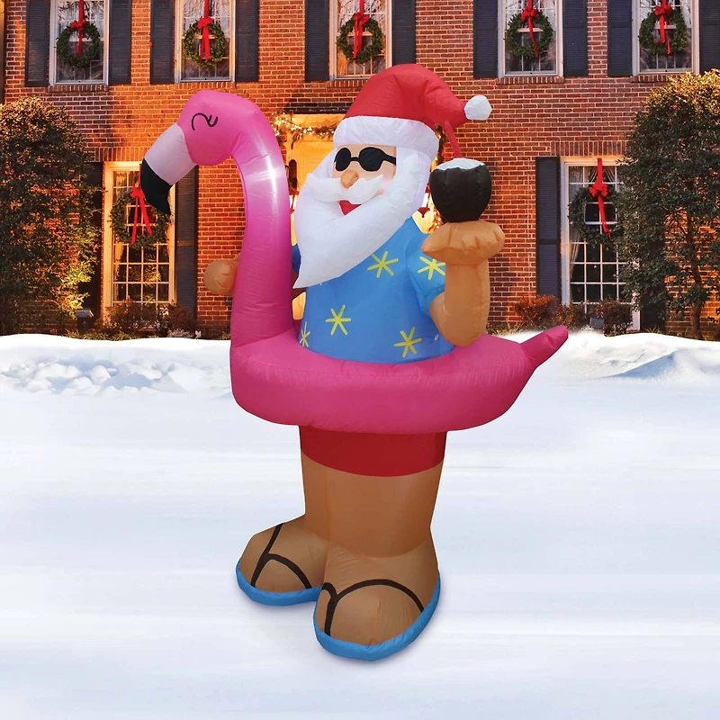 6ft. Inflatable Christmas Beach Party Santa