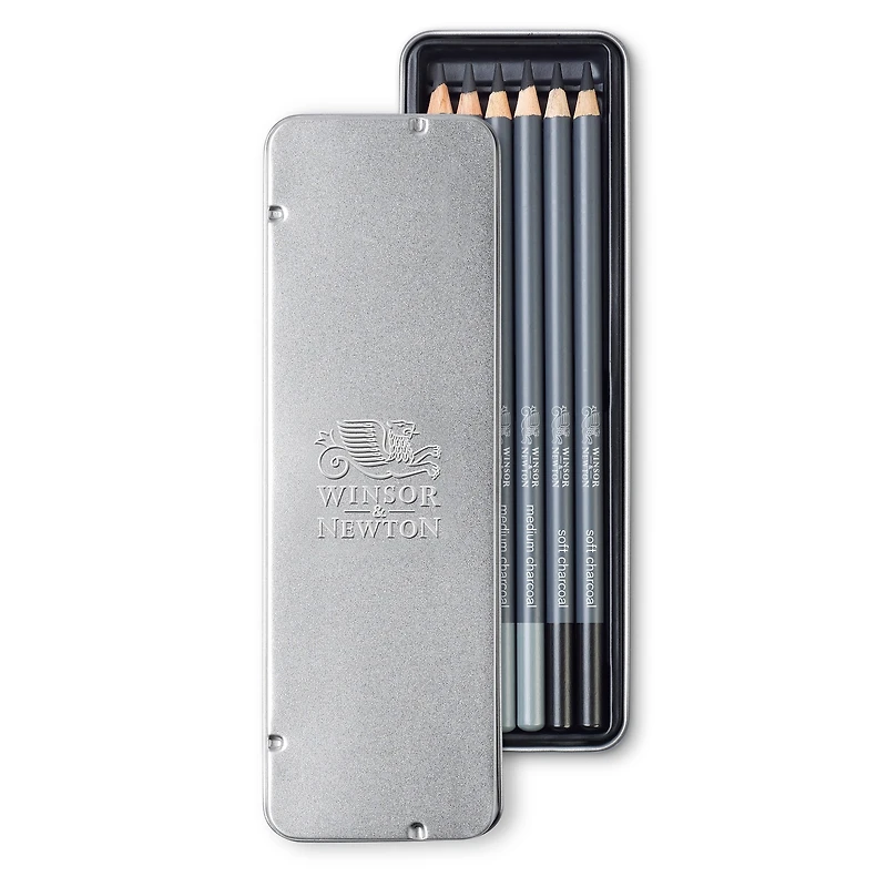 Winsor & Newton™ Studio Collection™ Charcoal Pencil 6 Piece Tin Set