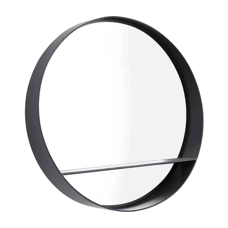 Black Iron Contemporary Wall Mirror, 24" x 24" x 5"