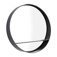 Black Iron Contemporary Wall Mirror, 24" x 24" x 5"