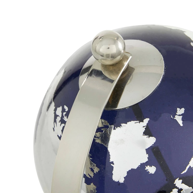 8" Blue Stainless Steel Contemporary Globe