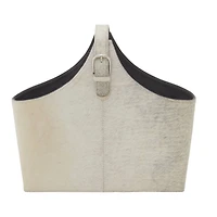 White Leather Modern Magazine Rack Holder