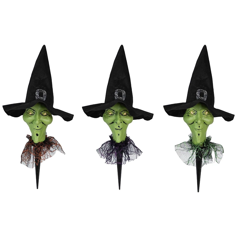Smirking Witch Halloween Pathway Markers Set, 3ct.