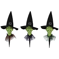 Smirking Witch Halloween Pathway Markers Set, 3ct.