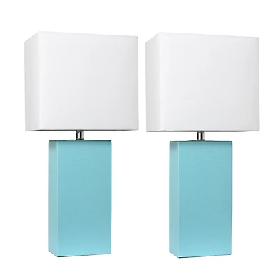 Elegant Designs™ 2 Pack Leather Table Lamps with White Shades