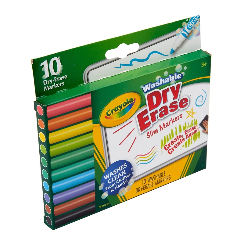 Crayola® Washable Dry Erase™ Slim Markers, 10ct.