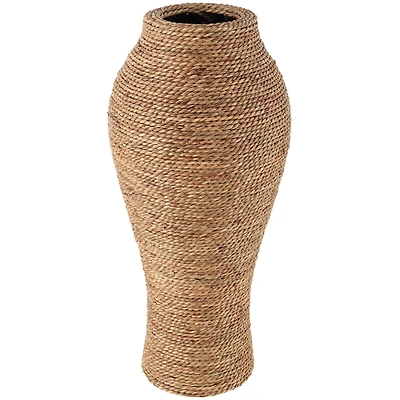 24" Brown Seagrass Handmade Tall Wrapped Vase