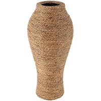 24" Brown Seagrass Handmade Tall Wrapped Vase