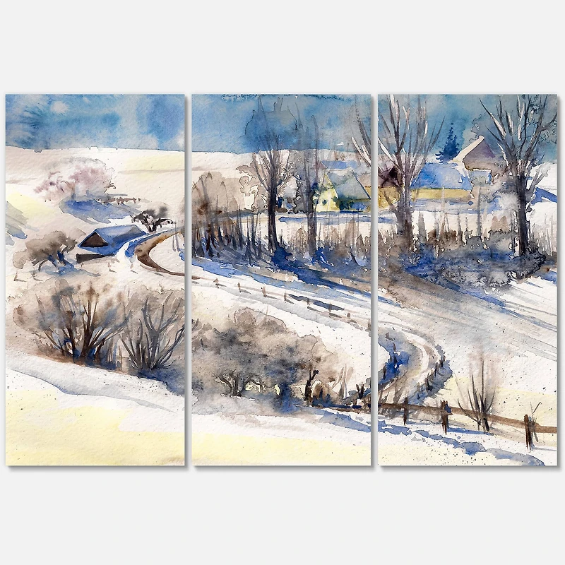 Designart - Country Road In Winter Times I