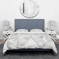Designart 'White Crumpled Abstract' Scandinavian Bedding Set