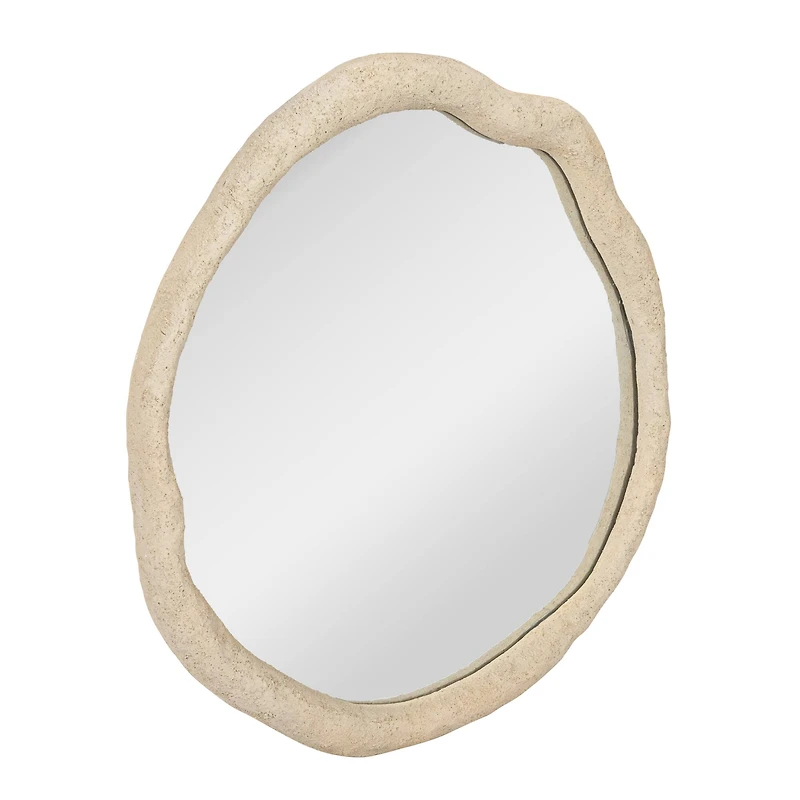Hello Honey® Cream Framed Organic Shaped Wall Mirror