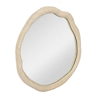 Hello Honey® Cream Framed Organic Shaped Wall Mirror