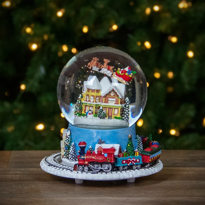 7.25" Musical Revolving House Christmas Snow Dome Décor
