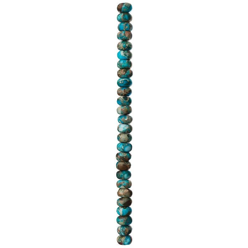 Bead Landing® Aqua Serpentine Rondelle Beads, 8mm