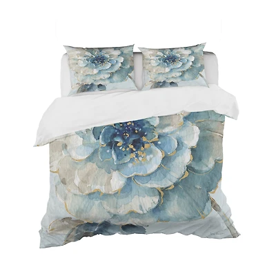 Designart 'Indigold Watercolor Flower II' Cottage Bedding Set