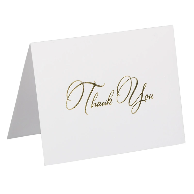 JAM Paper Thank You Card Set with Gold Script