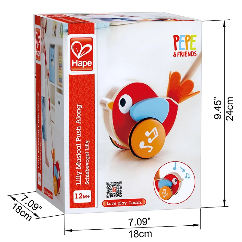 Hape Lilly Musical Push Along Wooden Walking Toy
