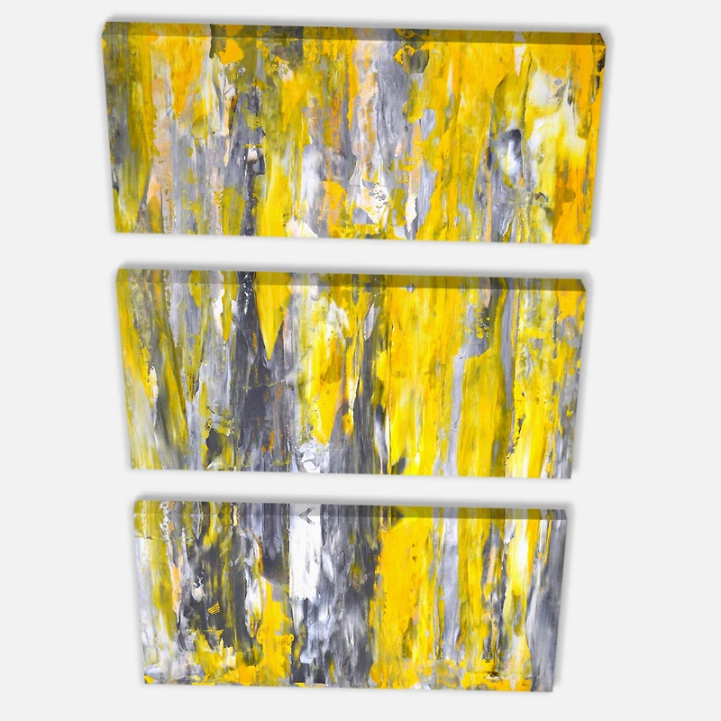Designart - Grey and Yellow Abstract Pattern