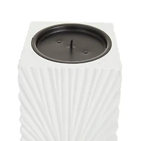 CosmoLiving by Cosmopolitan Set of 3 White MDF Contemporary Candle Holder, 12" x 4" x 4"