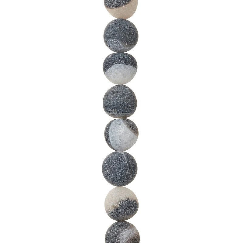 12 Pack: Grey Agate Round Beads, 12mm by Bead Landing™