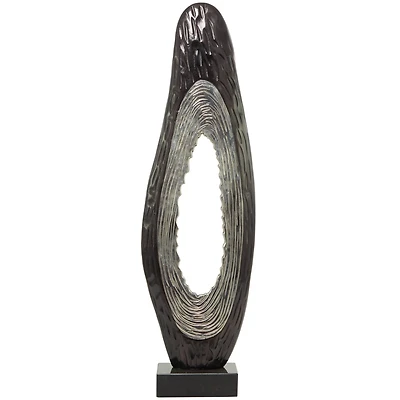 49.5" Abstract Aluminum & Marble Teardrop Sculpture
