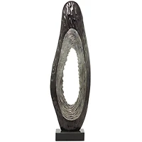 49.5" Abstract Aluminum & Marble Teardrop Sculpture