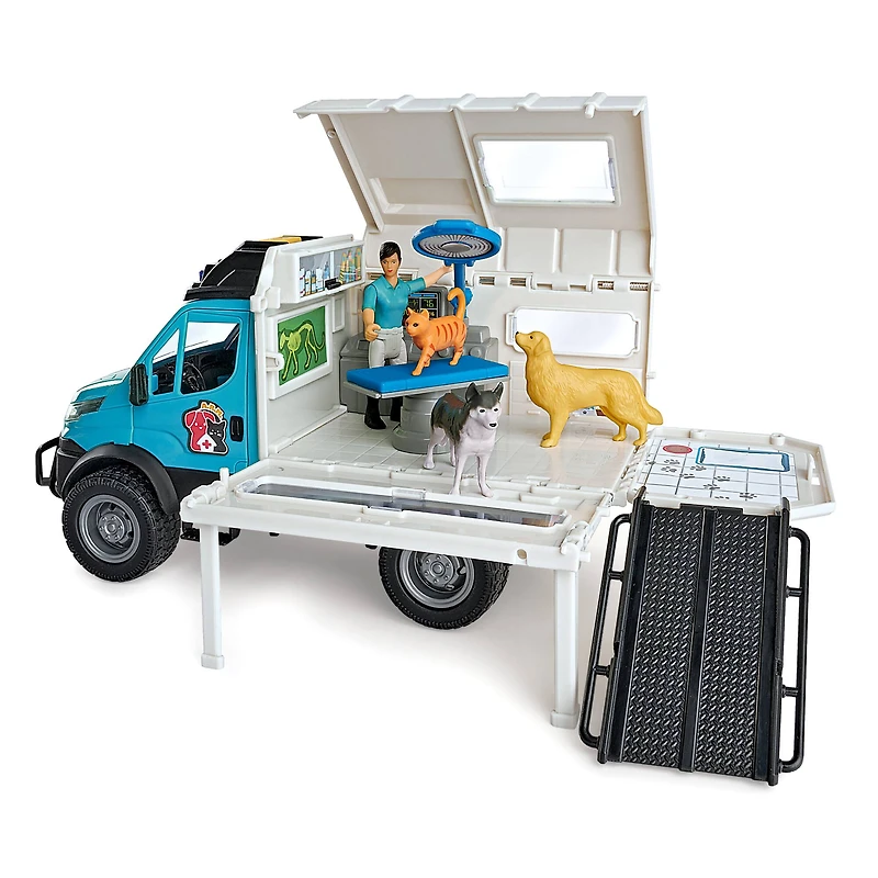 Dickie Toys Light & Sound Iveco Animal Rescue Playset