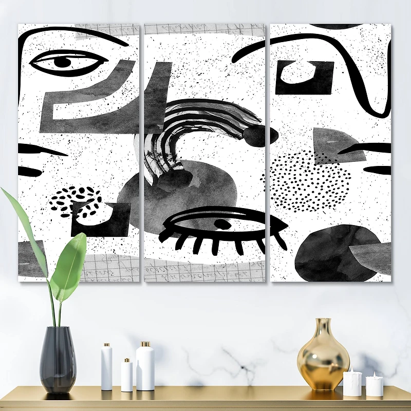 Designart - Collage of Eyes & Doodles In Contemporary Style II