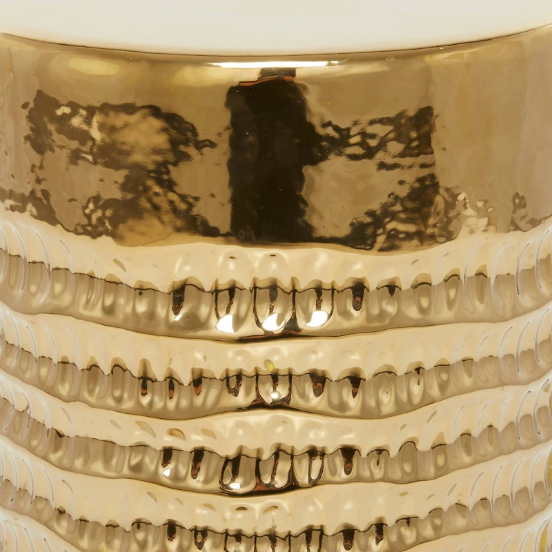 18" Gold Stoneware Glam Accent Table
