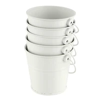 3" White Metal Buckets by Celebrate It™, 5ct.