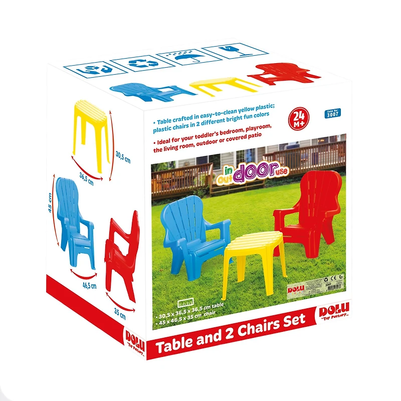 Dolu Toys Children's Plastic Table & Chairs Set