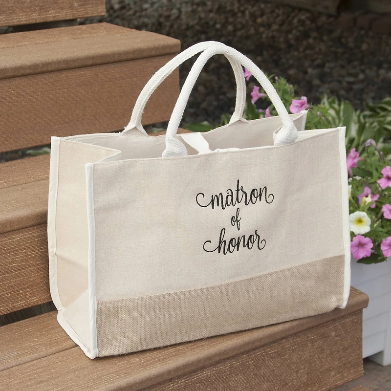 Hortense B. Hewitt Co. Matron of Honor Natural Jute Tote Bag