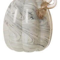 Glitzhome® Gray Marble Glass Pumpkin Set