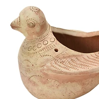 Hello Honey® 8" Terra Cotta Bird Planter with Engraved Designs
