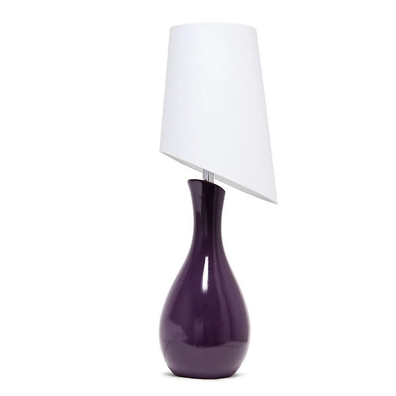Elegant Designs™ 2.5ft. Curved Purple Ceramic Table Lamp with White Shade