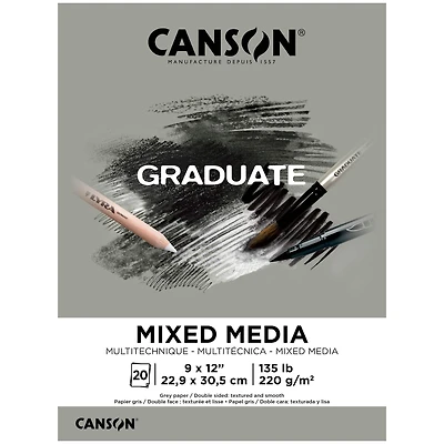 Canson® Graduate Foldover Gray Toned Mixed Media Pad, 9" x 12"