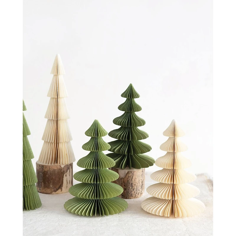 Hello Honey® 9" Green & Cream Paper Honeycomb Tree Set