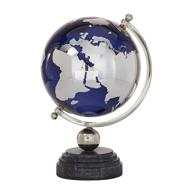 13" Blue Ceramic Coastal Globe