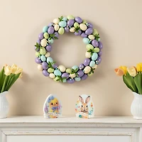 Glitzhome® 18" Easter Purple Hue Eggs Wreath
