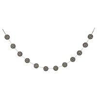 Glitzhome® 6ft. Black & White Plaid Fabric Garland