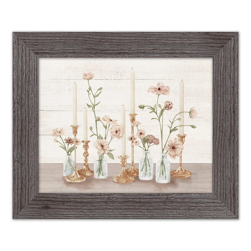 Florals with Candles Western Framed Print