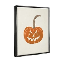 Stupell Industries Happy Jack-o-Lantern Smile Framed Floater Canvas Wall Art